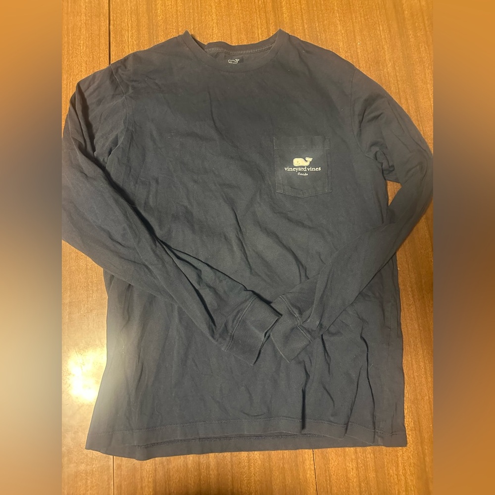 Vineyard Vines Men's Dark Blue Long Sleeve Tee